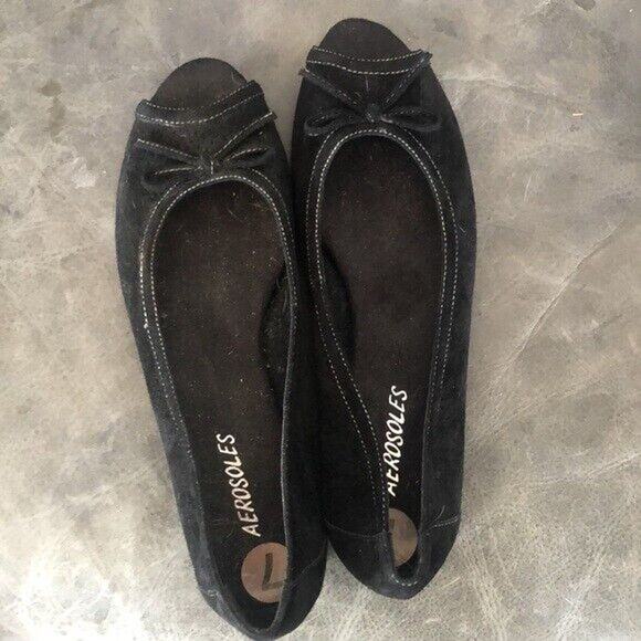 Aerosoles Fettucine Slip On Suede leather open toe flats Shoes Women's Size 7 - Picture 3 of 4